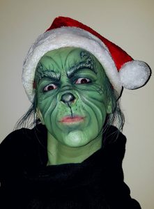 Grinch Christmas makeup