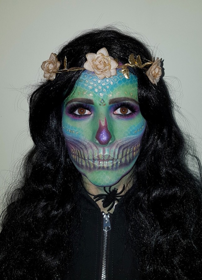 Mermaid Skull Halloween makeup