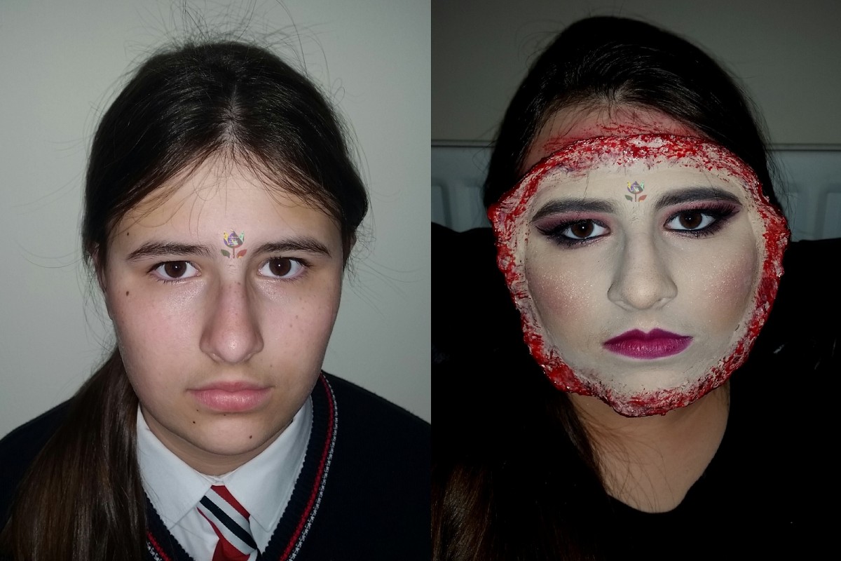 Torn Face sfx Halloween makeup