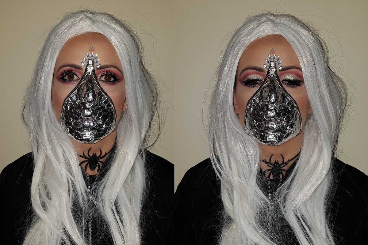 Zipper Face Halloween makeup