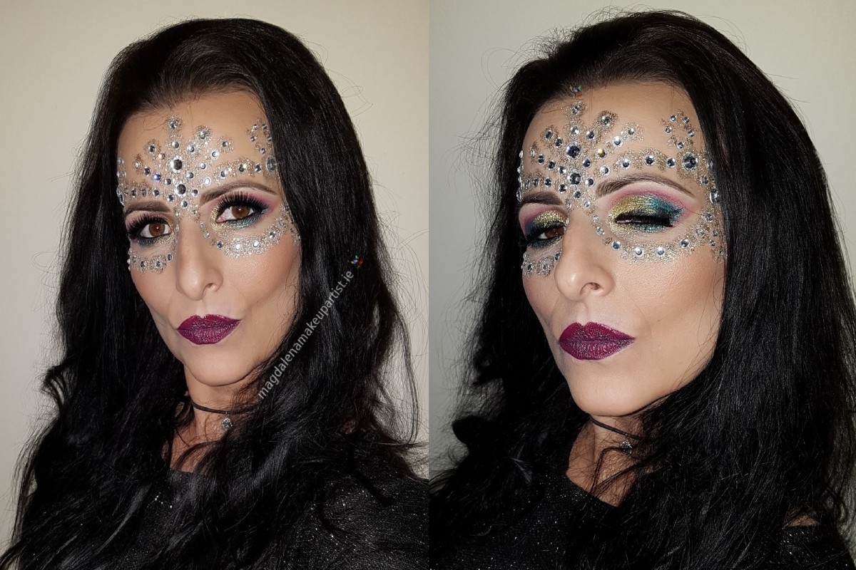 festival glitter diamond makeup