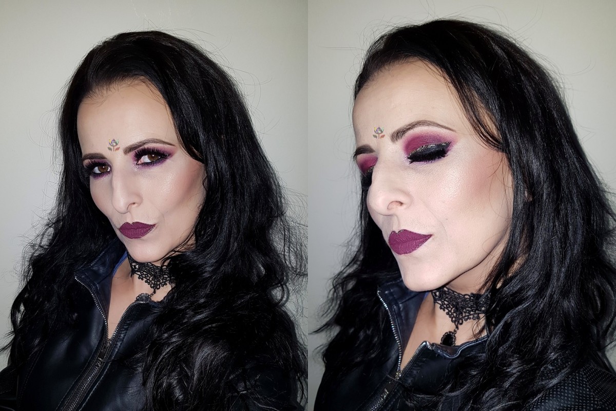 Valentine's Day evening special occassion make up burgundy eyes lips