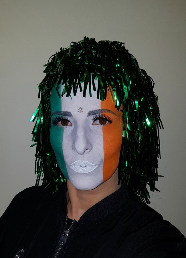 Irish Flag makeup St. Patrick's Day makeup idea